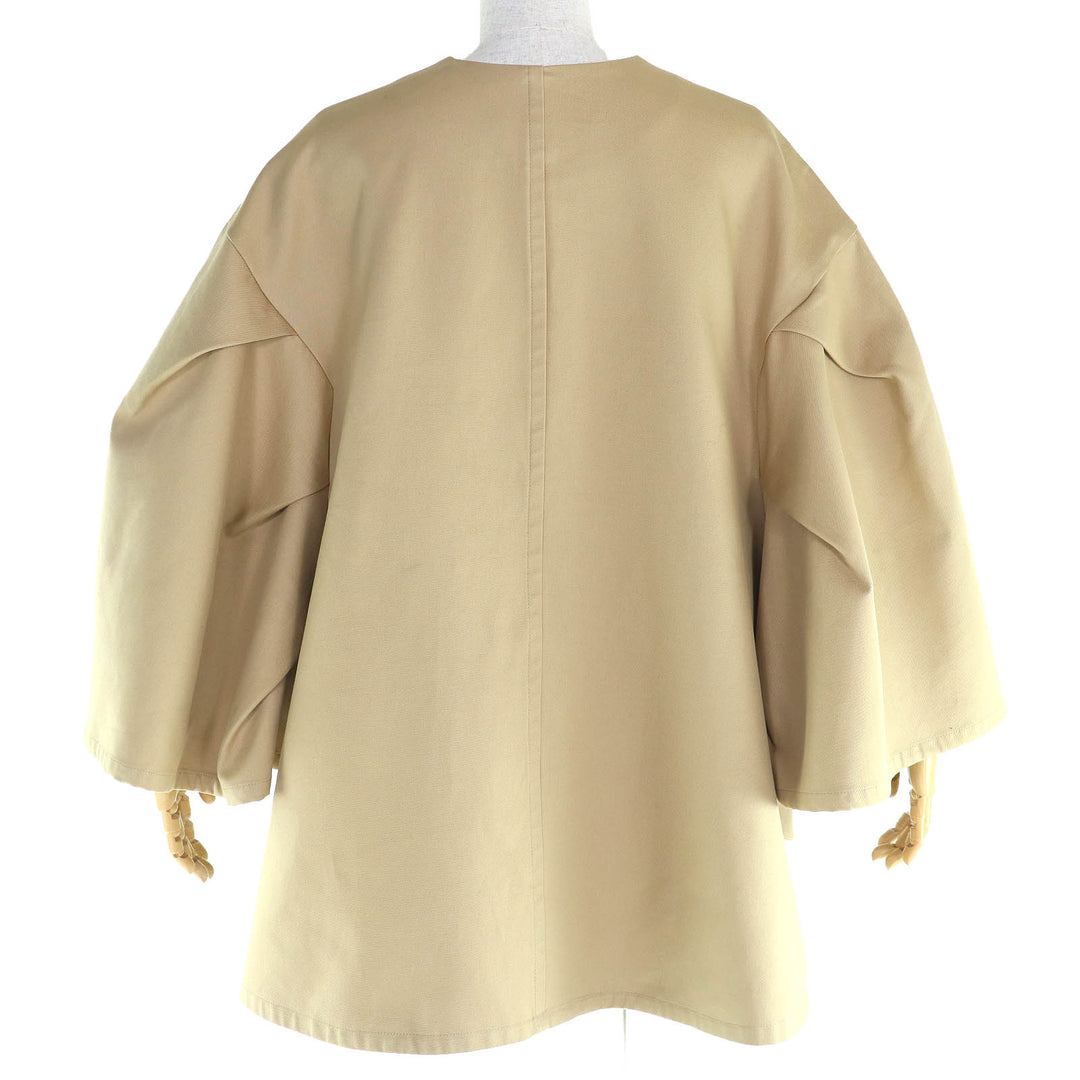 Excellent Max Mara poncho White tag logobutton collarless capecoat S 23473104366