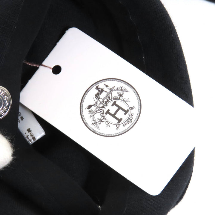 爱马仕 (HERMES) 精美连帽衫 Serie Button Half-Zip Pullover 黑色纯棉女款 S 码