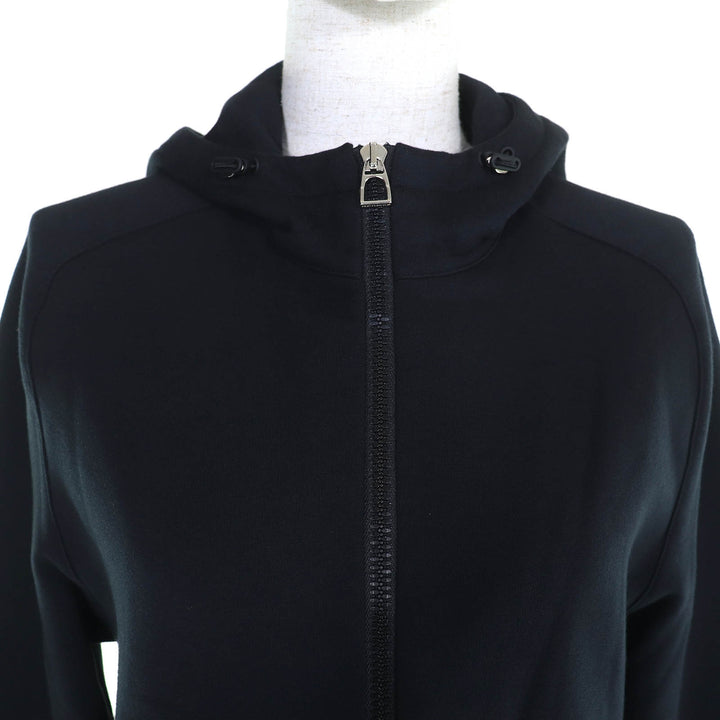 爱马仕 (HERMES) 精美连帽衫 Serie Button Half-Zip Pullover 黑色纯棉女款 S 码