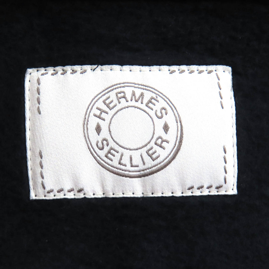 爱马仕 (HERMES) 精美连帽衫 Serie Button Half-Zip Pullover 黑色纯棉女款 S 码