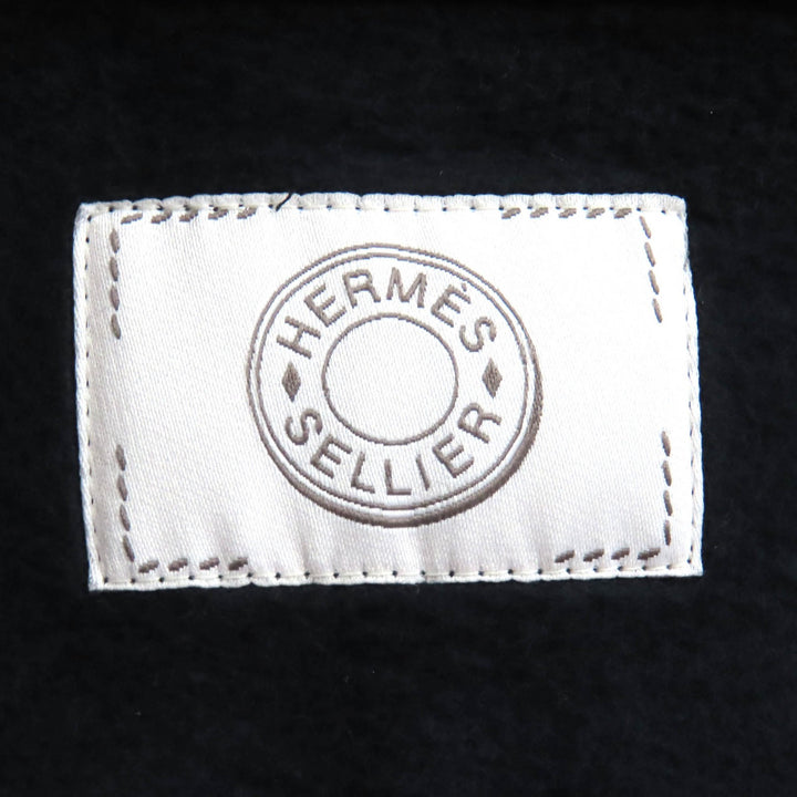 爱马仕 (HERMES) 精美连帽衫 Serie Button Half-Zip Pullover 黑色纯棉女款 S 码