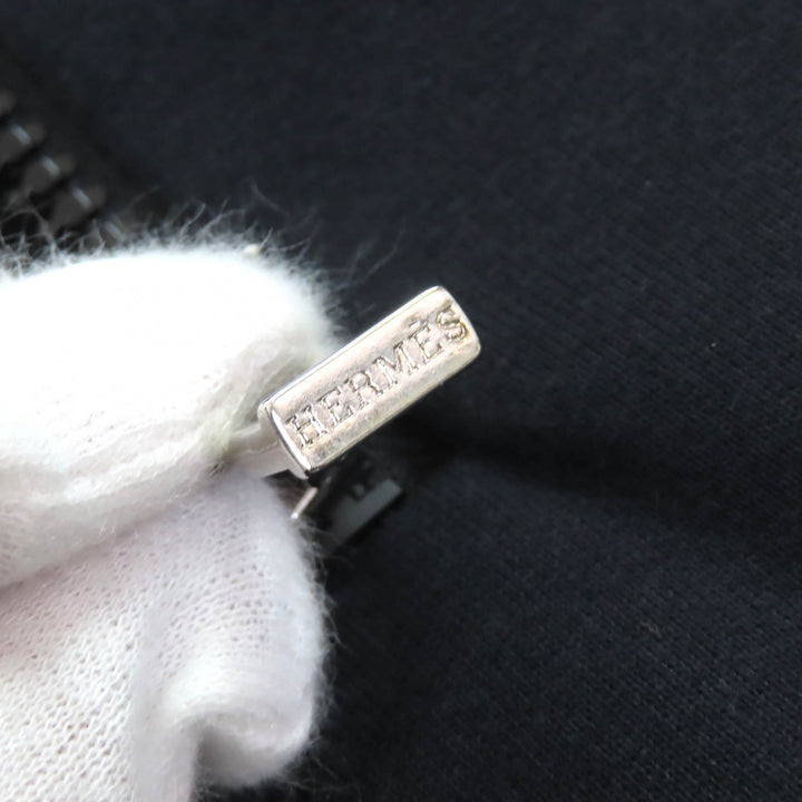 爱马仕 (HERMES) 精美连帽衫 Serie Button Half-Zip Pullover 黑色纯棉女款 S 码