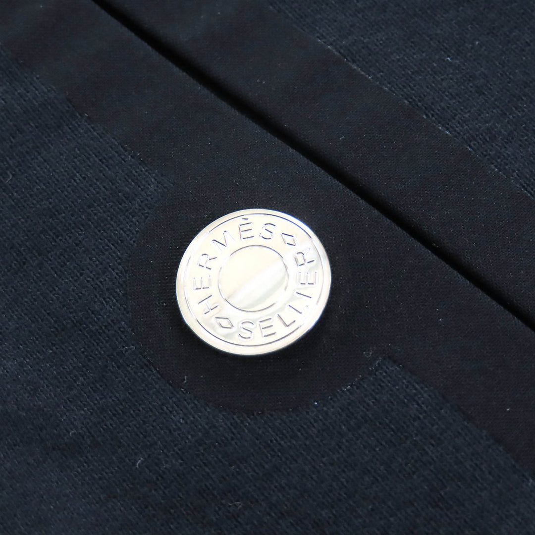 爱马仕 (HERMES) 精美连帽衫 Serie Button Half-Zip Pullover 黑色纯棉女款 S 码