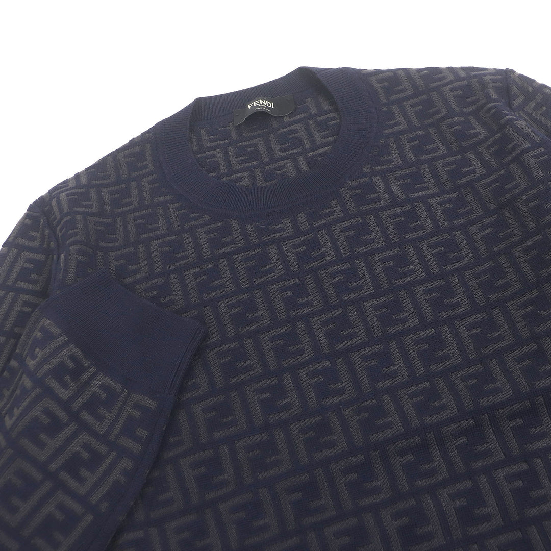 Excellent FENDI sweater FF Logo Zucca Pattern Lightweight