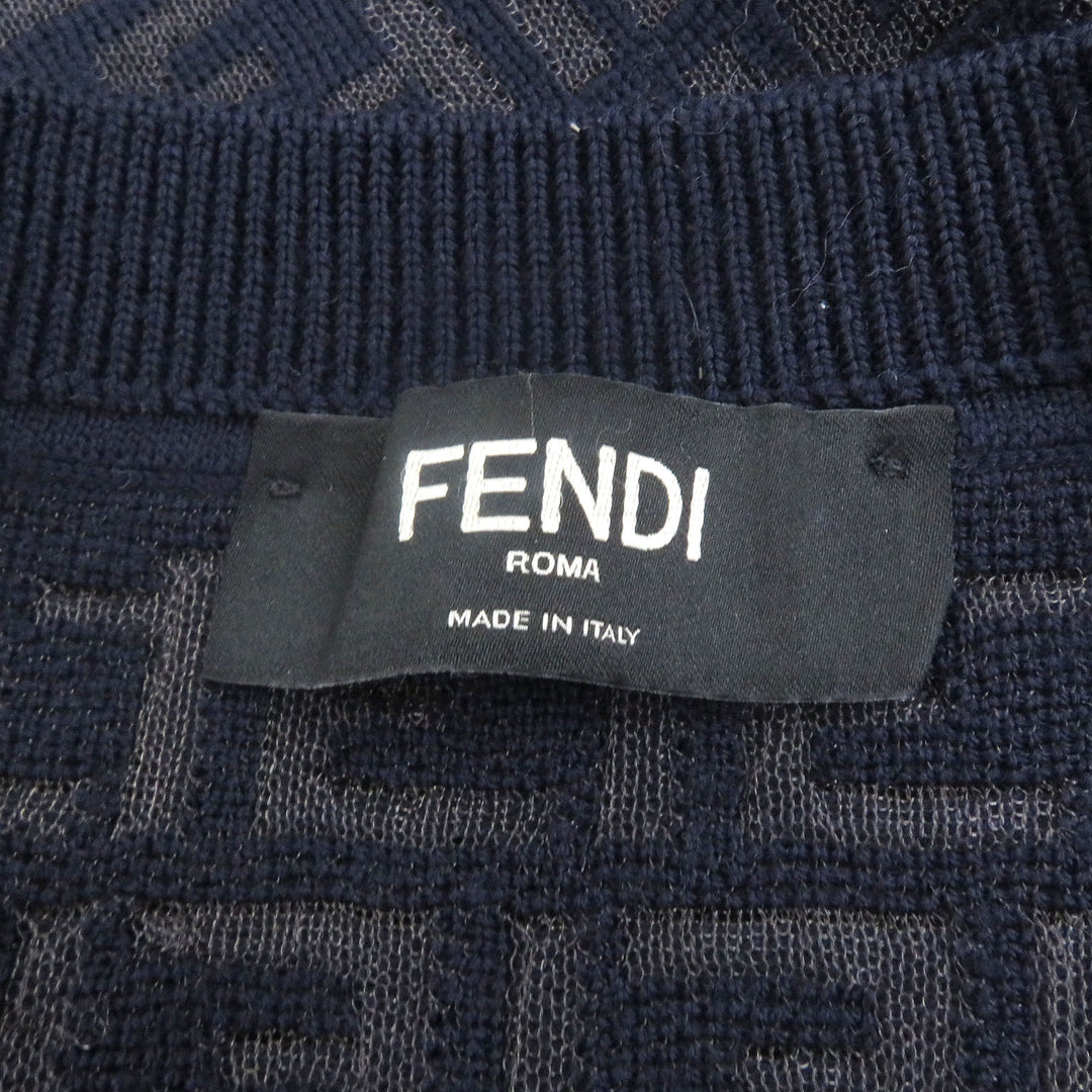 Excellent FENDI sweater FF Logo Zucca Pattern Lightweight