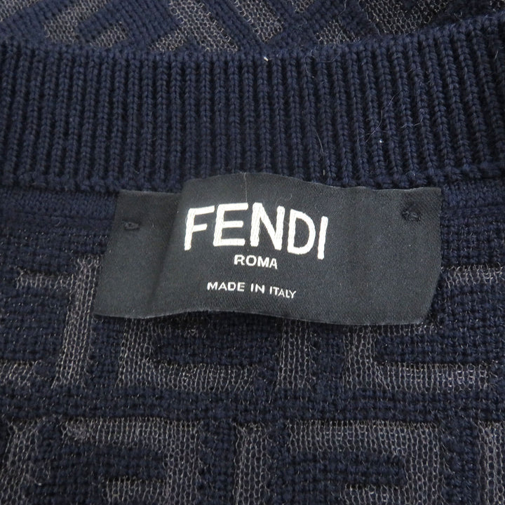 Excellent FENDI sweater FF Logo Zucca Pattern Lightweight