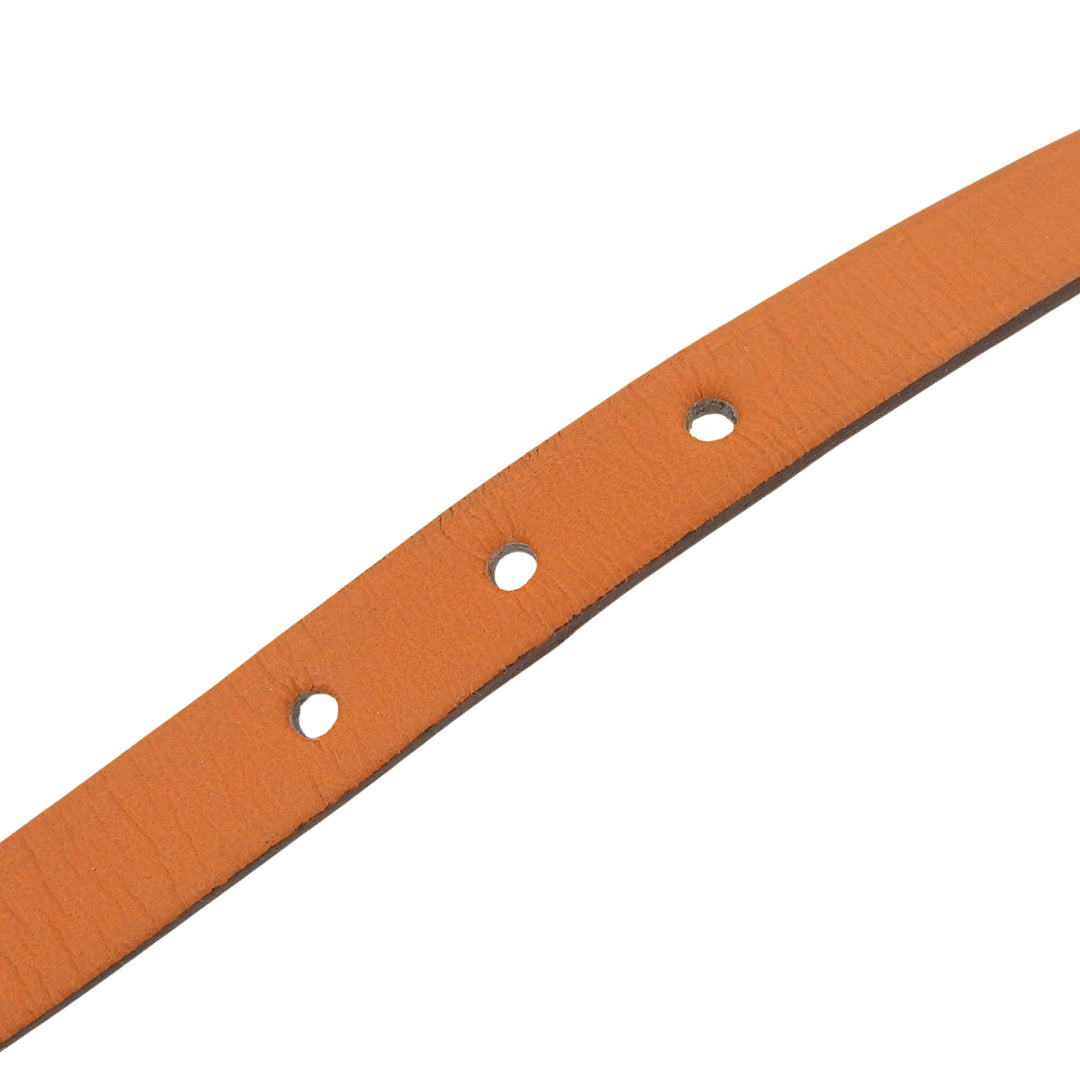 Excellent HERMES bracelet Appi 3 3 stations Orange leather Women M