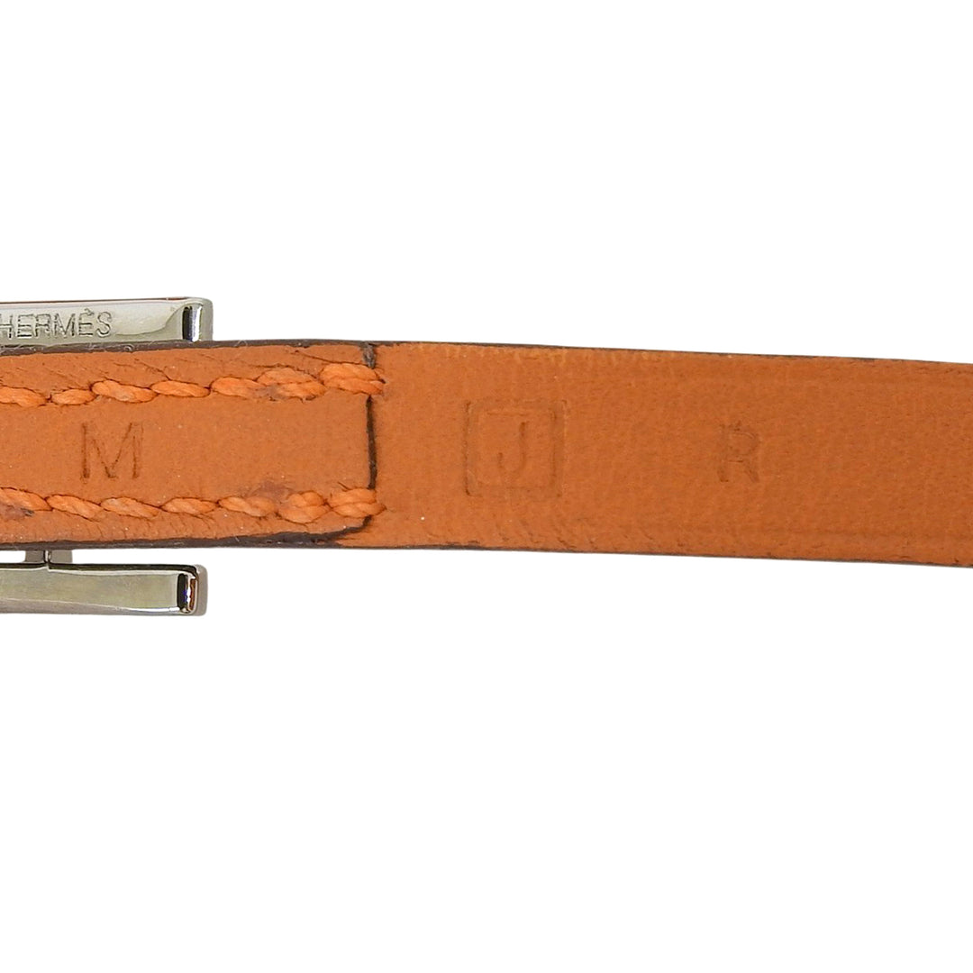 Excellent HERMES bracelet Appi 3 3 stations Orange leather Women M