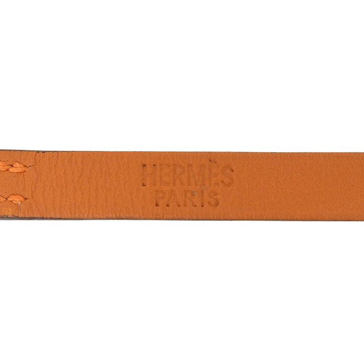 Excellent HERMES bracelet Appi 3 3 stations Orange leather Women M