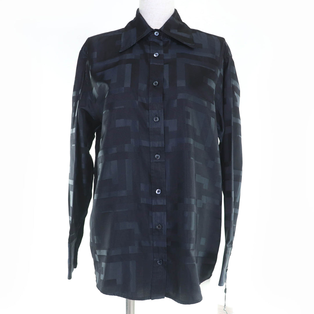 新品 GUCCI 長袖シャツ トムフォード 年代デッドストック ダークネイビー シルク 40
