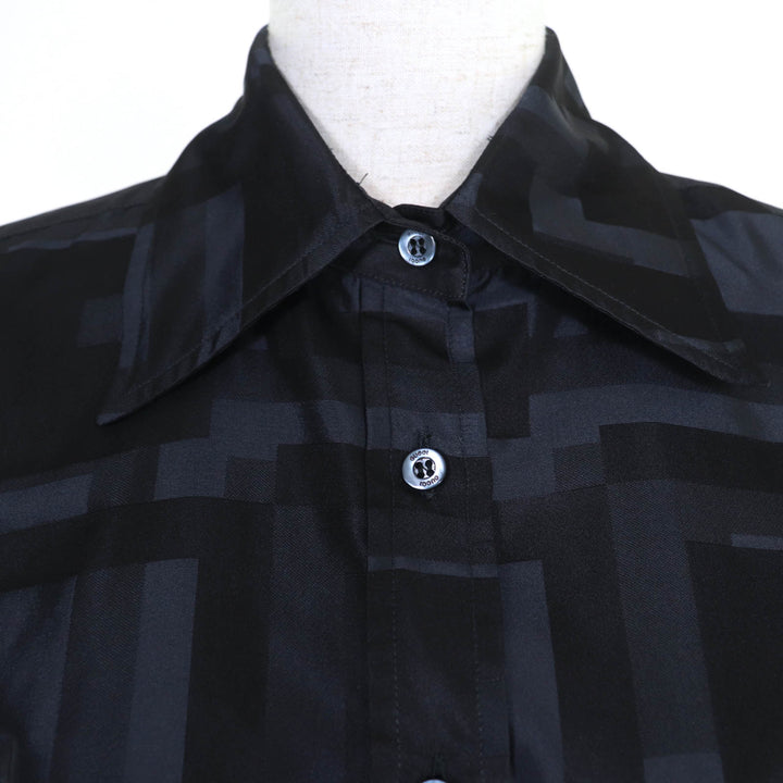 新品 GUCCI 長袖シャツ トムフォード 年代デッドストック ダークネイビー シルク 40