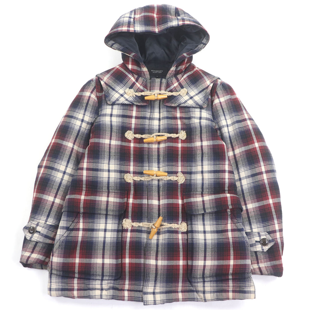 Excellent BURBERRY BLACK LABEL Down jacket Check Pattern Toggle Button