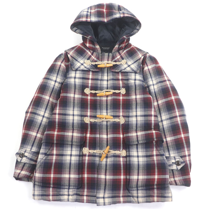 Excellent BURBERRY BLACK LABEL Down jacket Check Pattern Toggle Button
