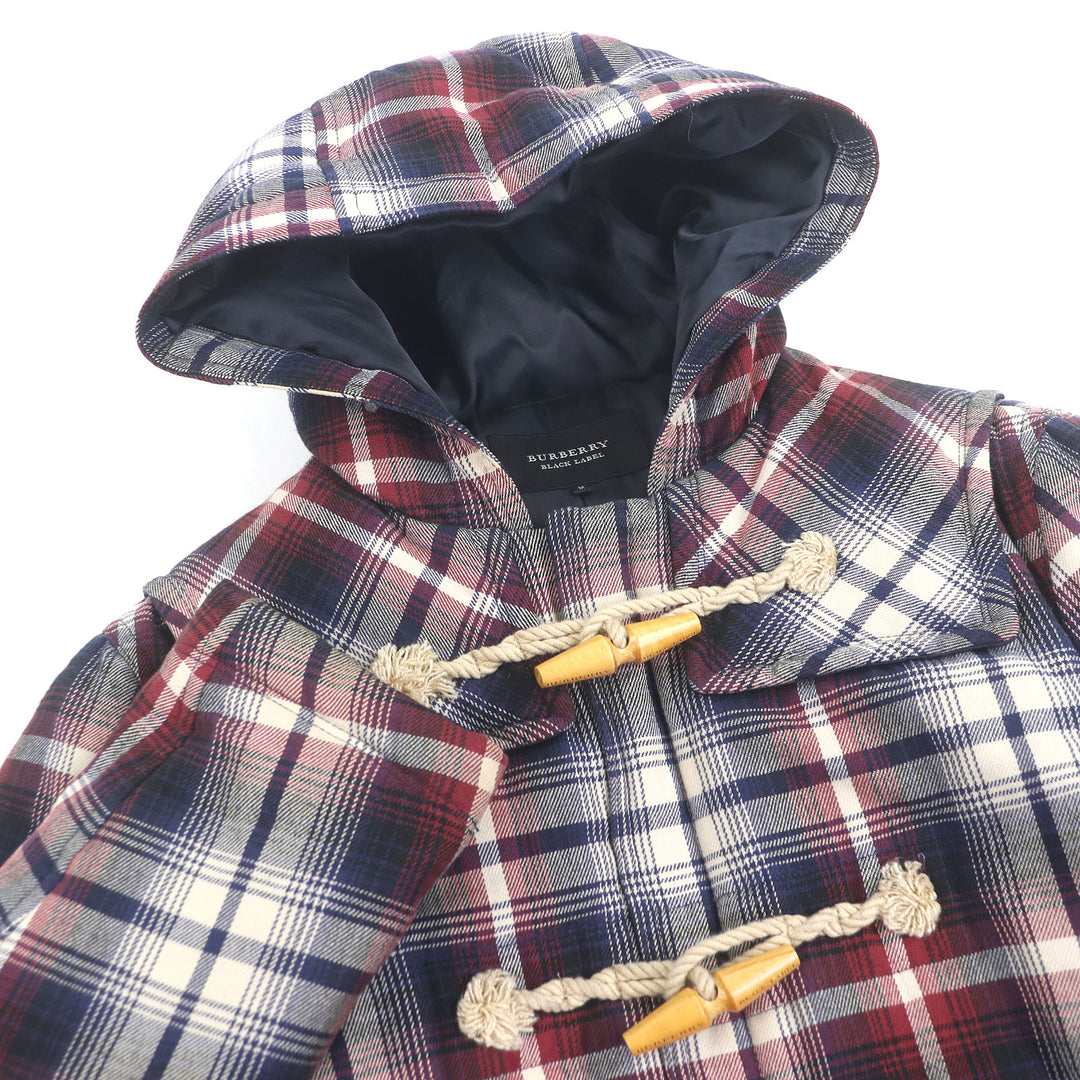 Excellent BURBERRY BLACK LABEL Down jacket Check Pattern Toggle Button