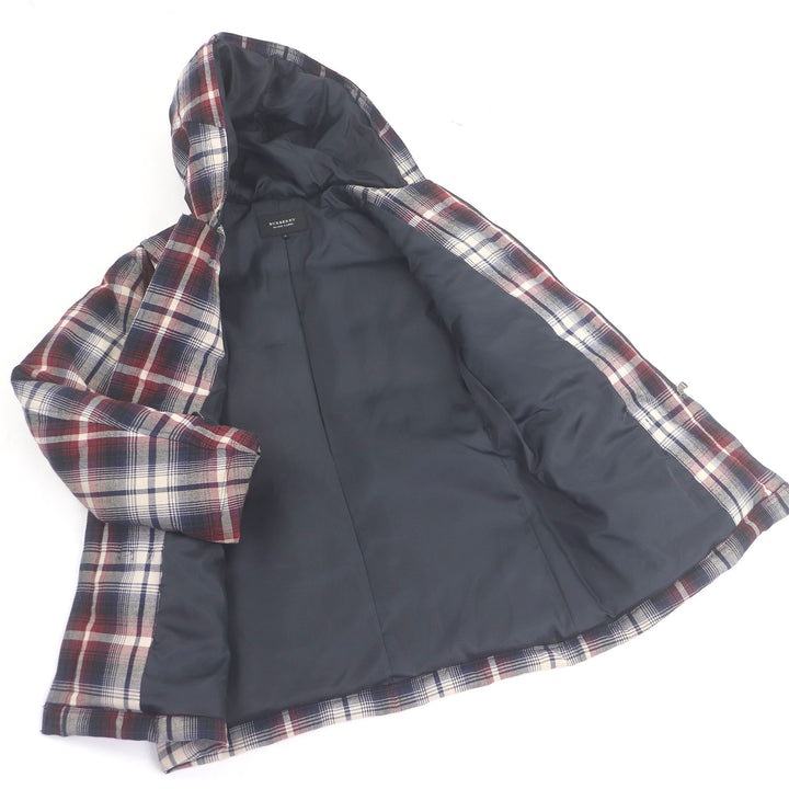 Excellent BURBERRY BLACK LABEL Down jacket Check Pattern Toggle Button