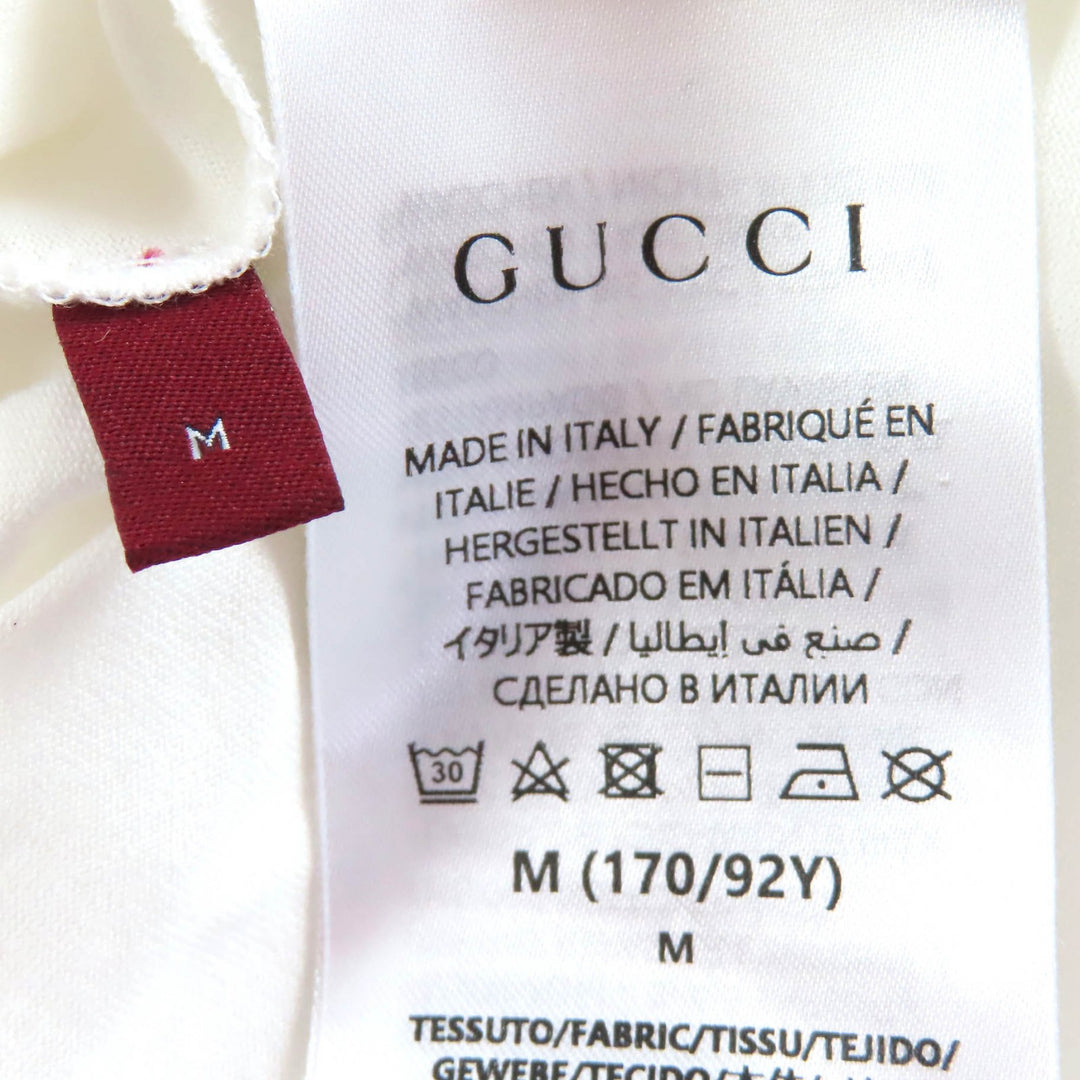 Excellent GUCCI Short sleeve shirt Logo embroidered cotton jersey white M 787299