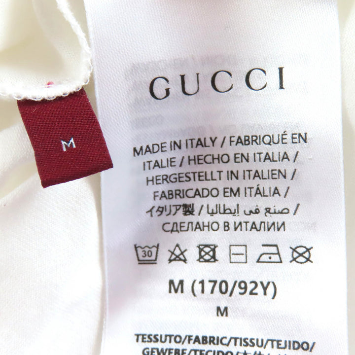 Excellent GUCCI Short sleeve shirt Logo embroidered cotton jersey white M 787299