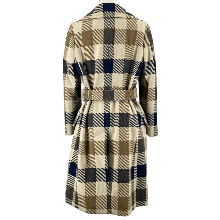 Excellent Aquascutum LONDON coat Check Pattern multicolor wool Women 9