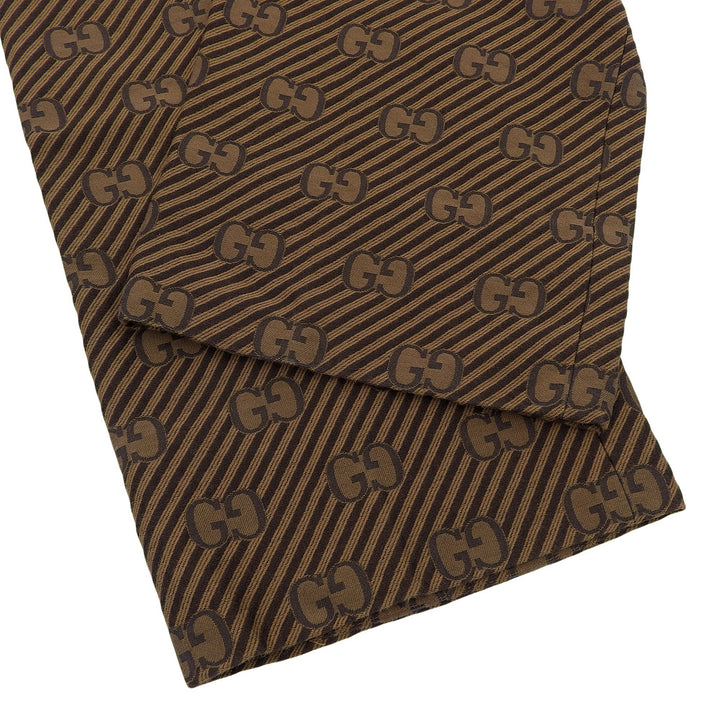 Great GUCCI Pants GG logo stripe pattern Brown cotton mens 630062