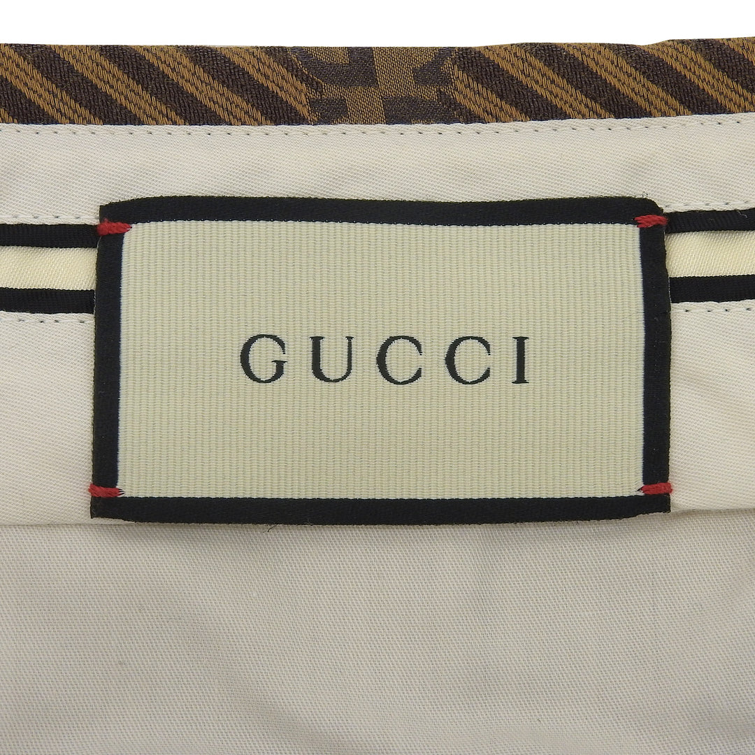 Great GUCCI Pants GG logo stripe pattern Brown cotton mens 630062