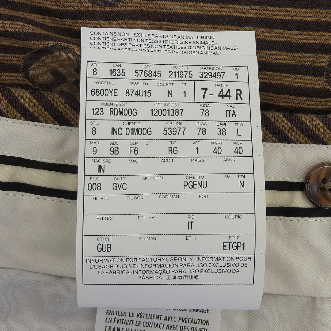 Great GUCCI Pants GG logo stripe pattern Brown cotton mens 630062