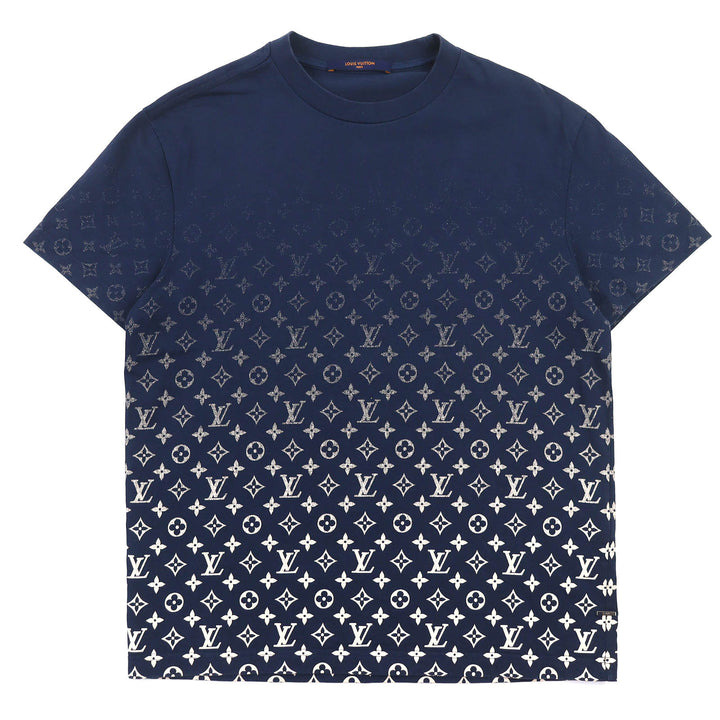 Great LOUIS VUITTON Short sleeve T-shirt Monogram Gradient Crew Neck Navy S