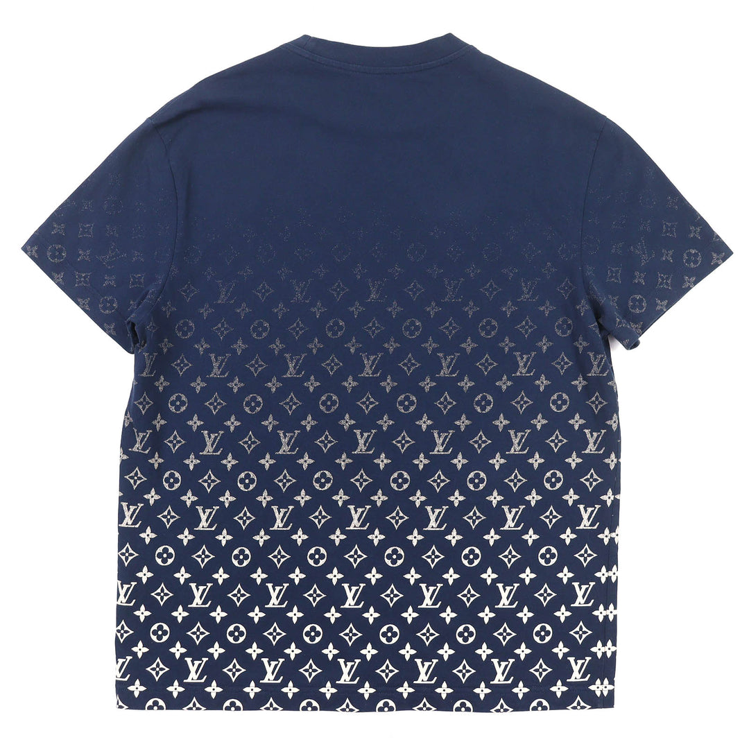 Great LOUIS VUITTON Short sleeve T-shirt Monogram Gradient Crew Neck Navy S