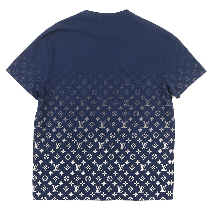 Great LOUIS VUITTON Short sleeve T-shirt Monogram Gradient Crew Neck Navy S