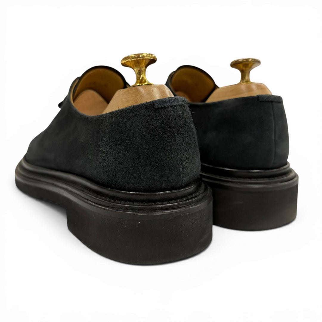 Excellent GIORGIO ARMANI Leather shoes Zip up black Suede leather mens 6