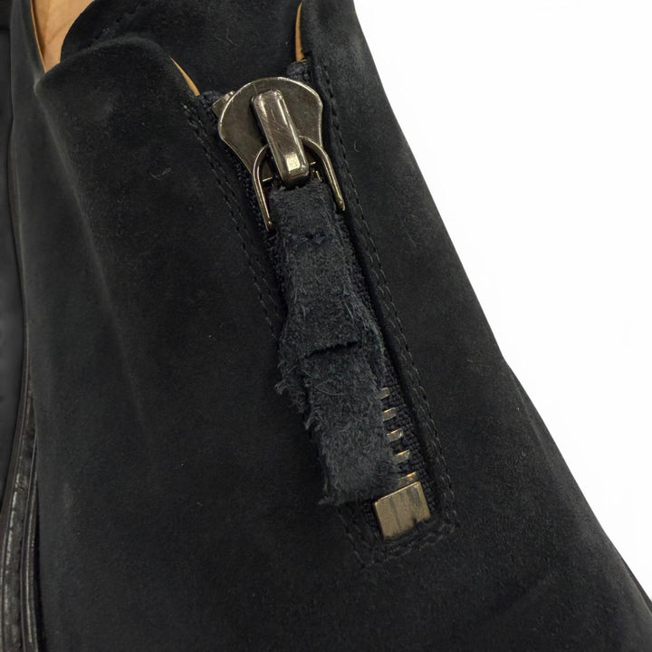 Excellent GIORGIO ARMANI Leather shoes Zip up black Suede leather mens 6