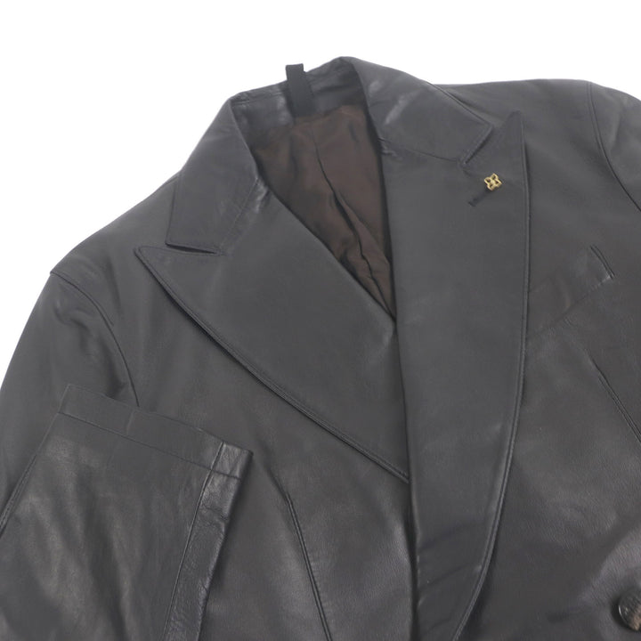 Excellent TAGLIATORE tailored jacket PIERL Boutonniere black Lamb leather