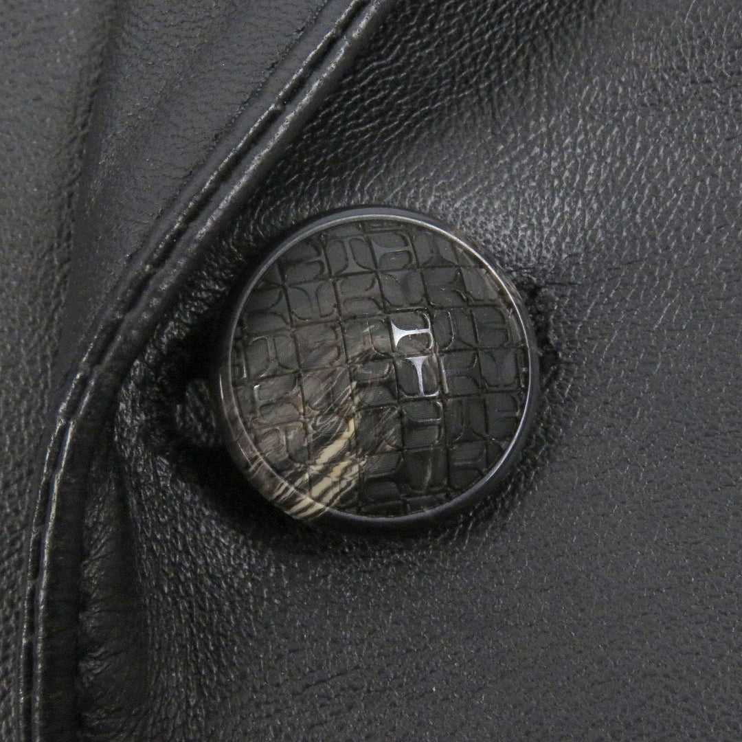 Excellent TAGLIATORE tailored jacket PIERL Boutonniere black Lamb leather
