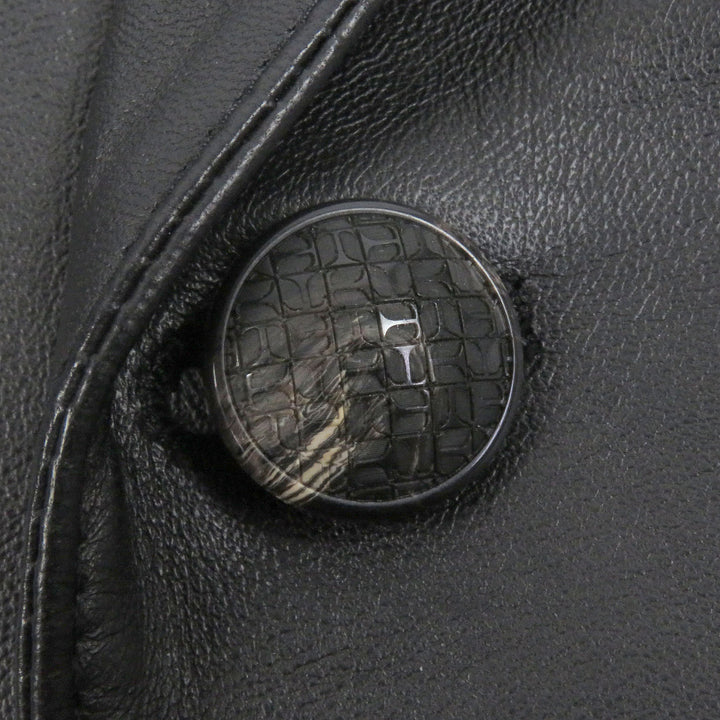 Excellent TAGLIATORE tailored jacket PIERL Boutonniere black Lamb leather
