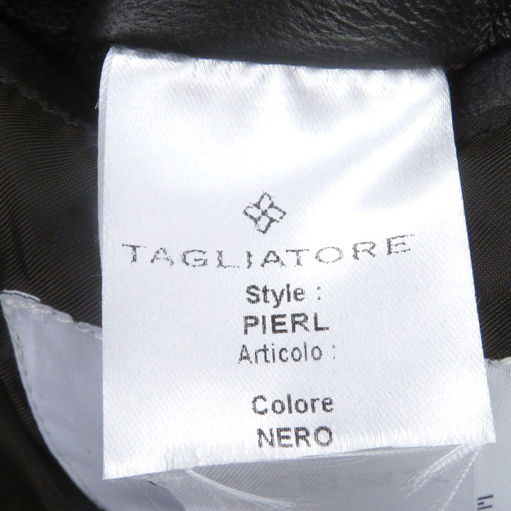 Excellent TAGLIATORE tailored jacket PIERL Boutonniere black Lamb leather