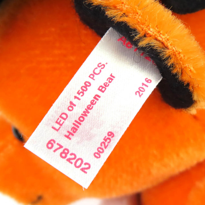 Excellent Steiff Halloween Teddy Bear Pumpkin to 1500 in Japan Orange 678202