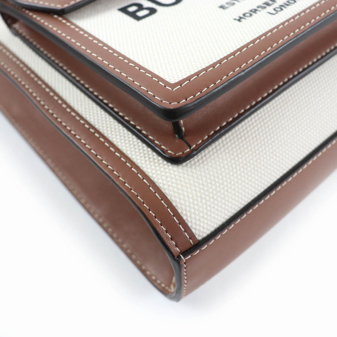 新品BURBERRYショルダーバッグミニポケットバッグ2wayコットンキャンバス＆レザー