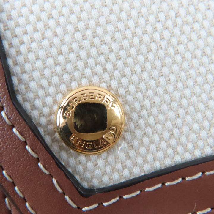 新品BURBERRYショルダーバッグミニポケットバッグ2wayコットンキャンバス＆レザー