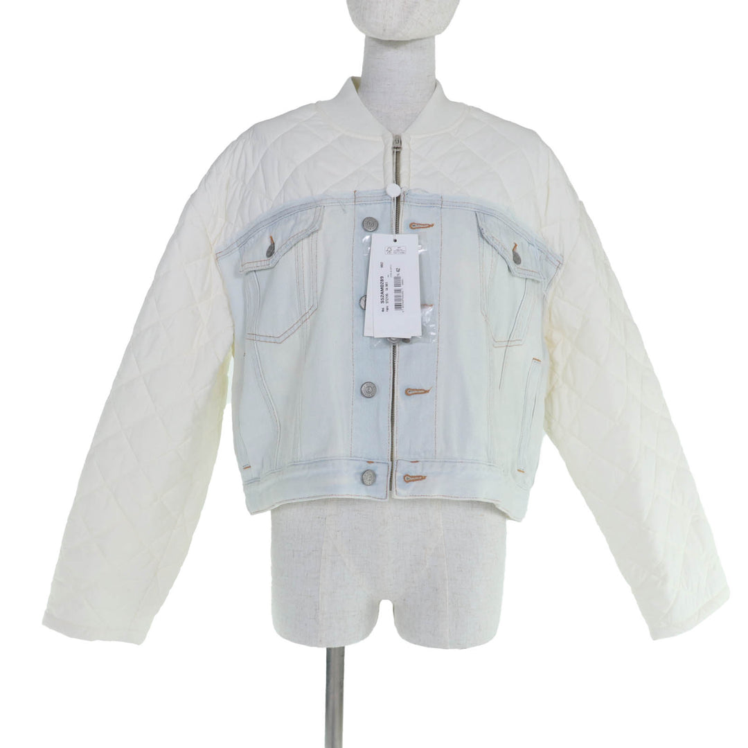 Pristine MM6 Maison Margiela Denim Jacket Quilted switching White 42 S54AM0289
