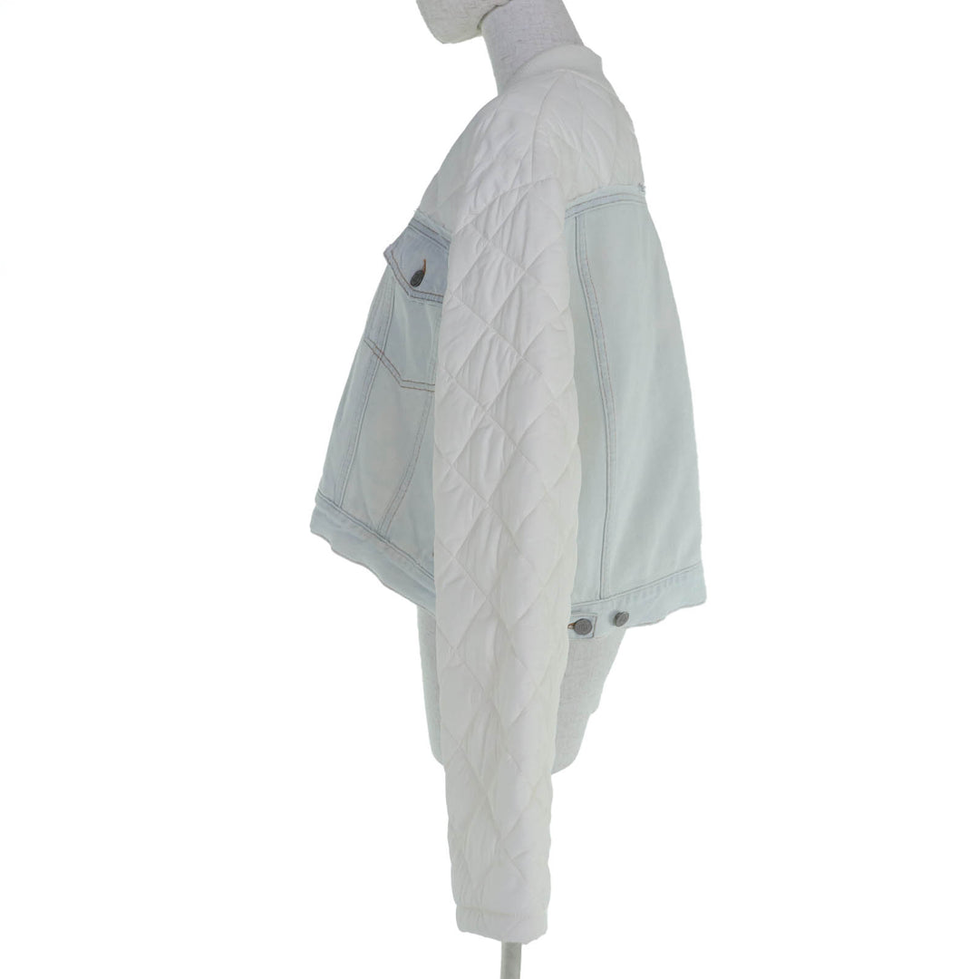 Pristine MM6 Maison Margiela Denim Jacket Quilted switching White 42 S54AM0289