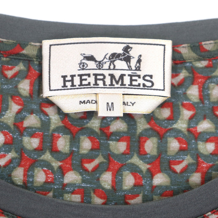 HERMES 半袖Tシャツ カーキ コットン メンズ M