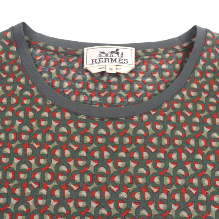 HERMES 半袖Tシャツ カーキ コットン メンズ M