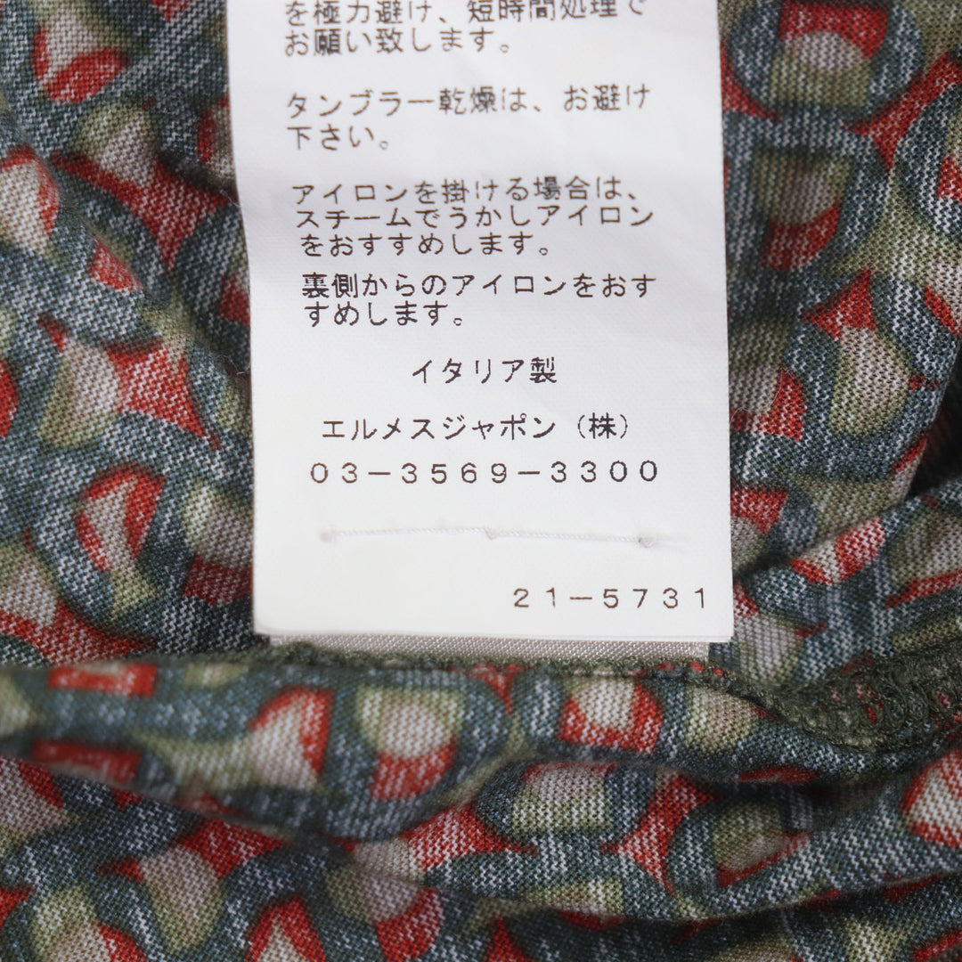 HERMES 半袖Tシャツ カーキ コットン メンズ M