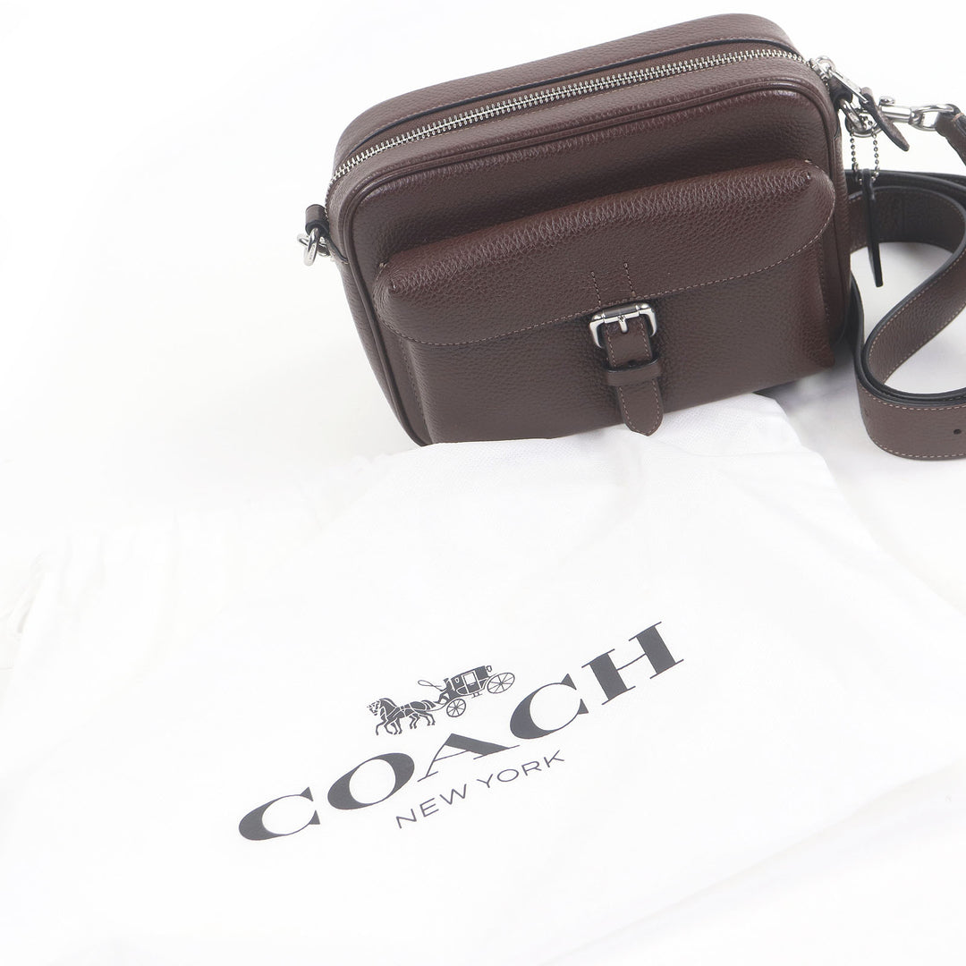 優れたCOACHショルダーバッグワーナークロススリングバッグリファインドペブルレザー