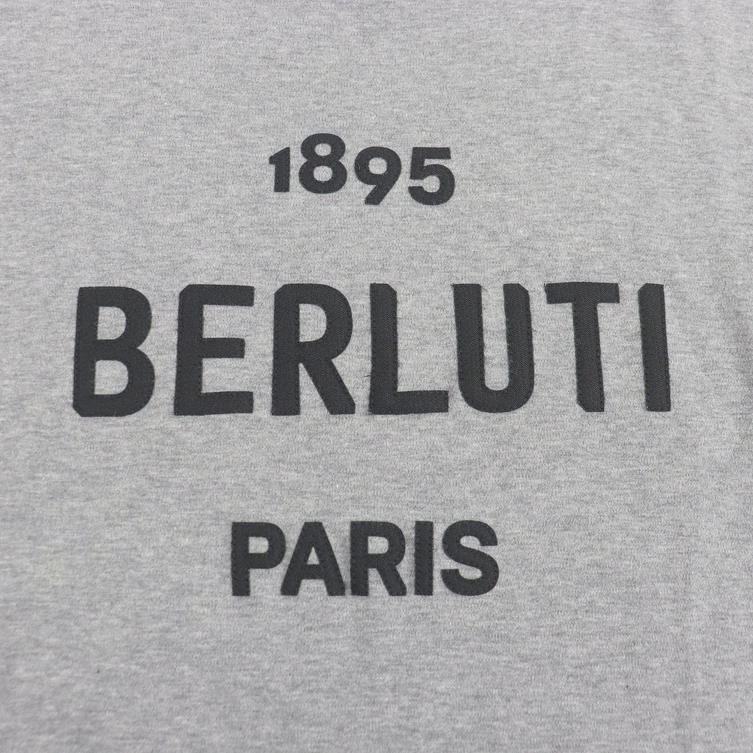 素晴らしい BERLUTI 半袖Tシャツ ロゴパッチ クルーネック 半袖