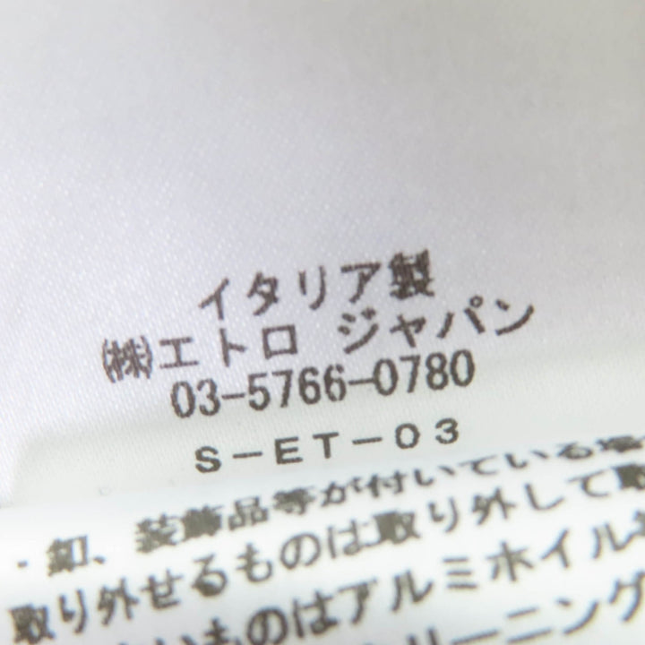 素晴らしいETROテーラードジャケットペガサスボタンロング丈ベージュリネンレディース40