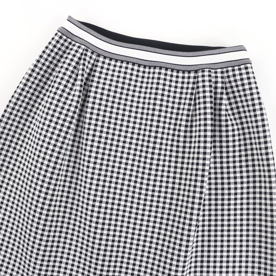 Excellent Christian Dior Checkn Dior Gingham Check A-line Skirt 42 344J10AM532
