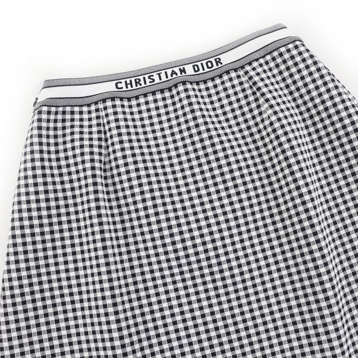 Excellent Christian Dior Checkn Dior Gingham Check A-line Skirt 42 344J10AM532