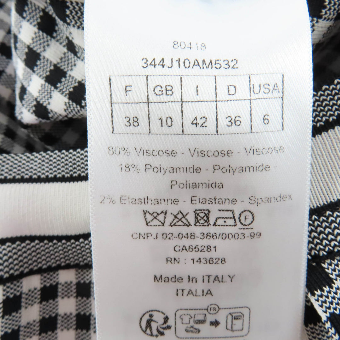 Excellent Christian Dior Checkn Dior Gingham Check A-line Skirt 42 344J10AM532