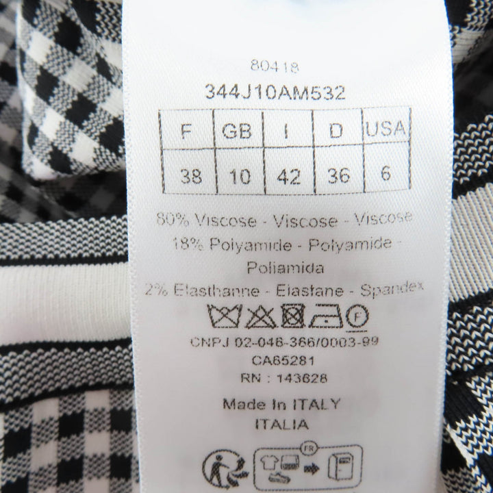 Excellent Christian Dior Checkn Dior Gingham Check A-line Skirt 42 344J10AM532
