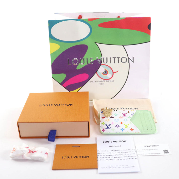 Excellent Louis Vuitton MURAKAMI Porte Cartes Romy LV TM Monogram Empreinte